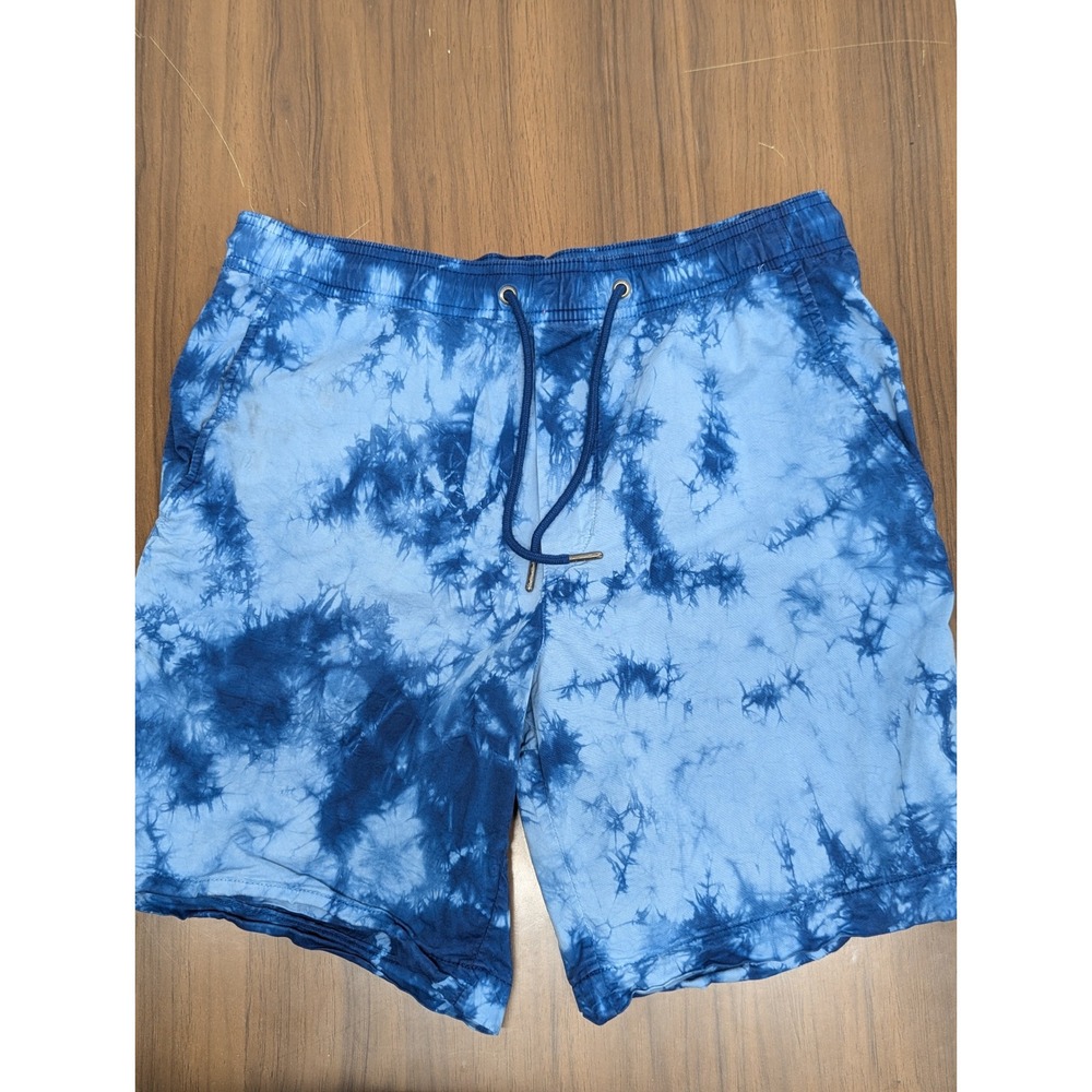 American Eagle Mens Blue Tie Dye Drawstring Twill Shorts Size S 01/21 7064